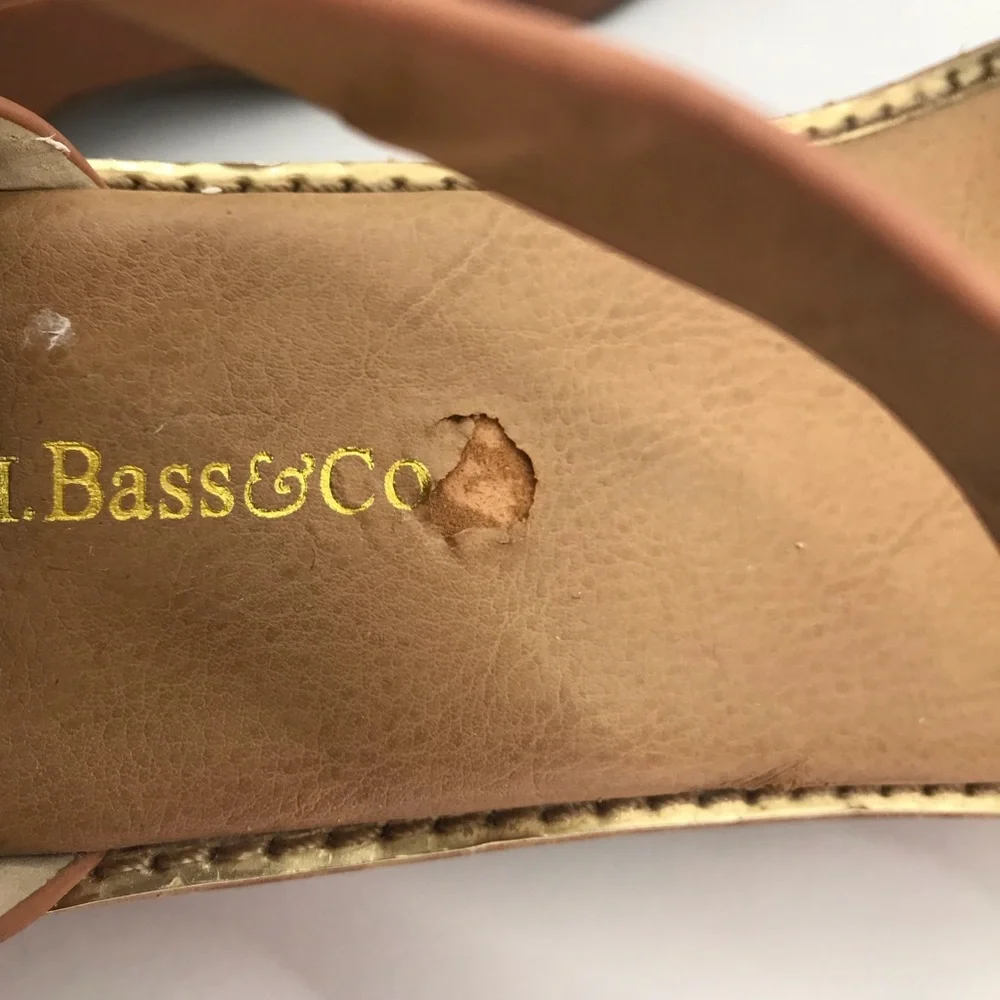 GH Bass & Co Women's Rivington Gold Whiskey Platform Sandals